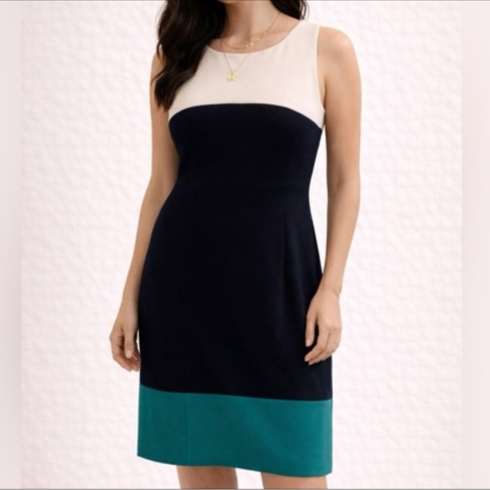 Banana Republic Navy and Mint Colorblock Mini Dress Size 8